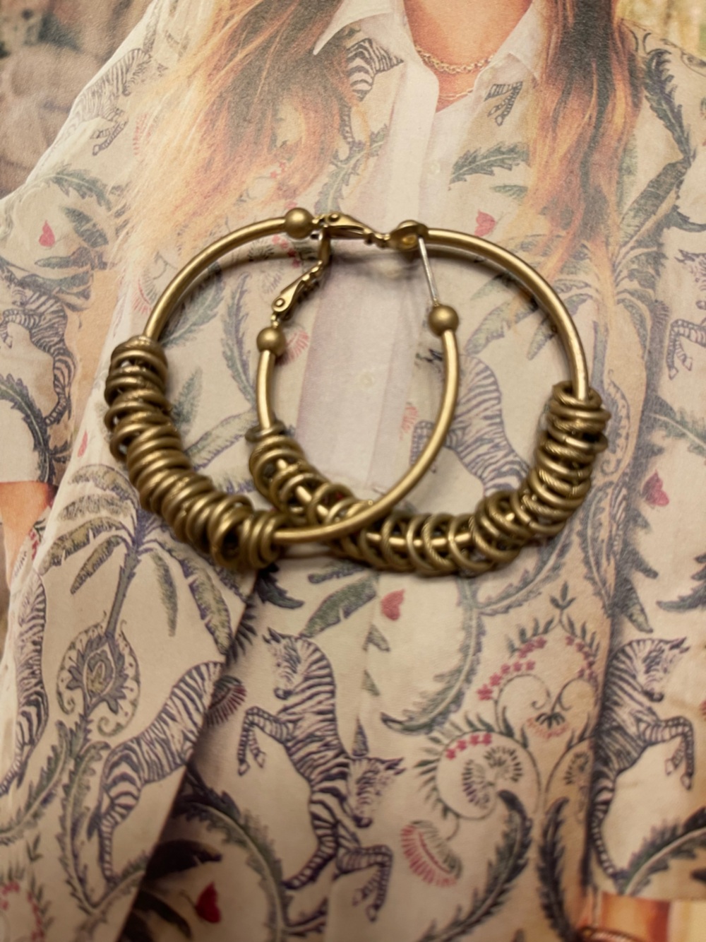 Lia Sophia Gold Hoop Earrings with Coil Accent